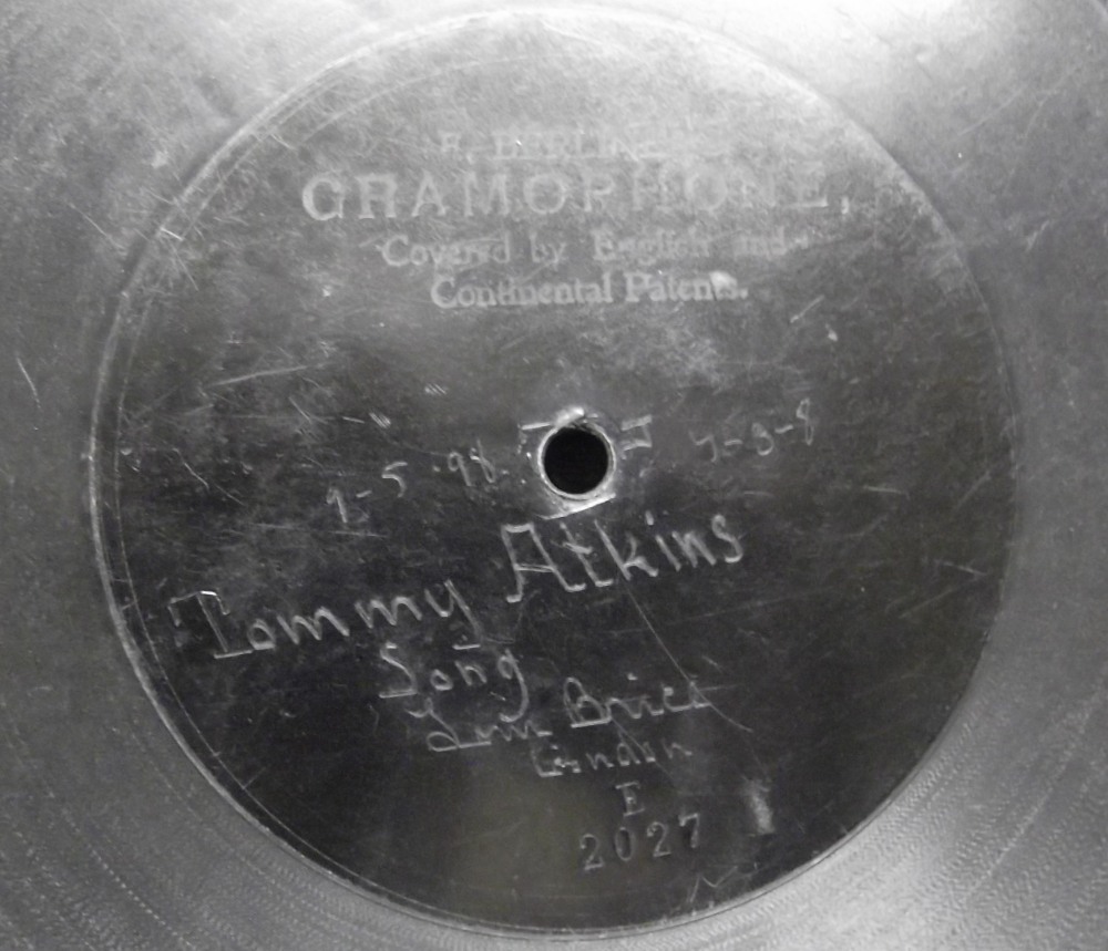 Label area of an 1898 record, when printed labels did not yet exist